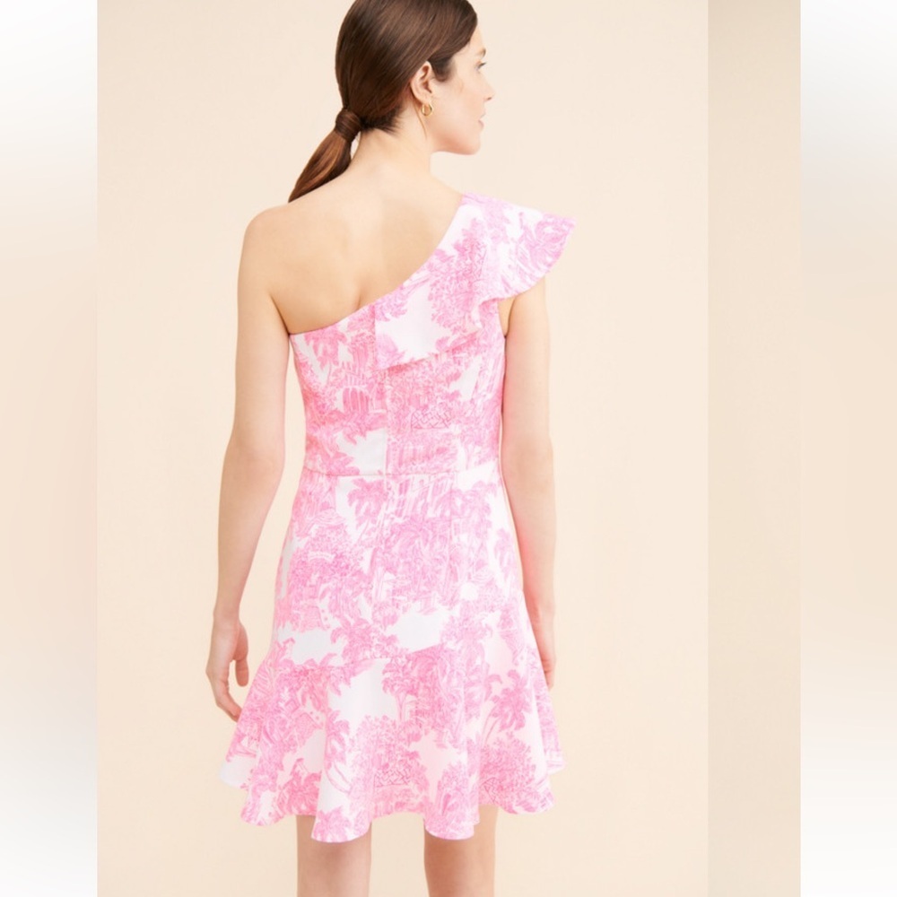 Lilly Pulitzer Ariana One-Shoulder romper bright pink - Picture 4 of 6
